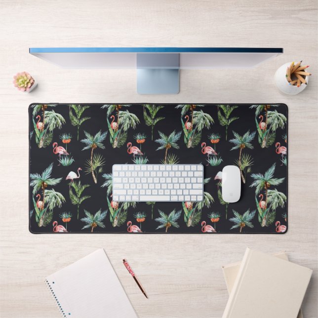 Watercolor Palm Pattern Desk Mat (Office 1)