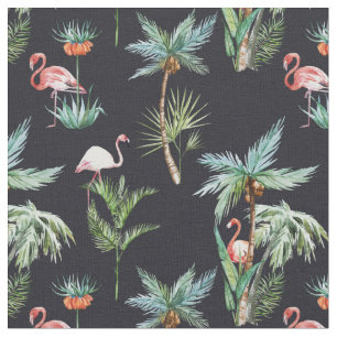 Watercolor Palm Pattern Fabric