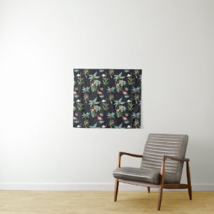 Watercolor Palm Pattern Tapestry