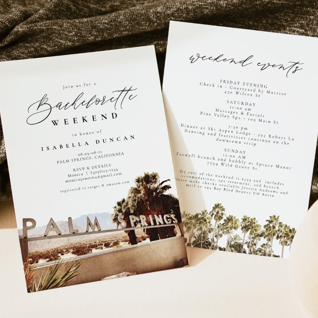 Watercolor Palm Springs California Desert Bohemian Invitation (Creator Uploaded)