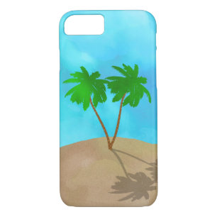 Watercolor Palm Tree Beach Scene Collage iPhone 8/7 Case