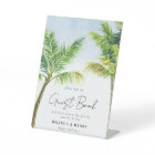 Watercolor Palm Tree Beach Wedding Guest Book
