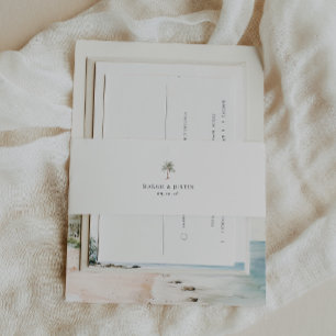 Watercolor Palm Tree Invitation Belly Band