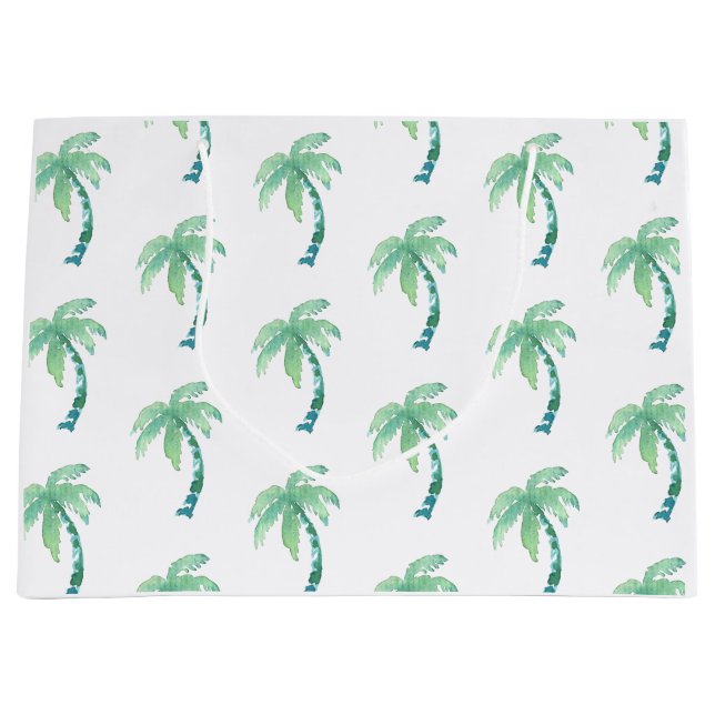 Watercolor Palm Tree Large Gift Bag (Front)