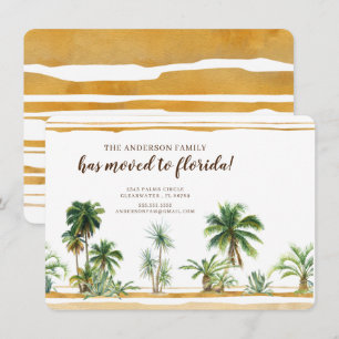 Watercolor Palm Tree Moving Announcement