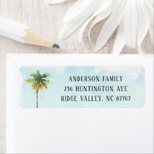 Watercolor Palm Tree New Address Label