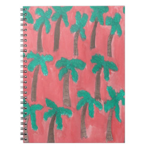 Watercolor Palm Tree Pattern Notebook