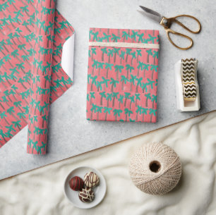 Watercolor Palm Tree Pattern Wrapping Paper