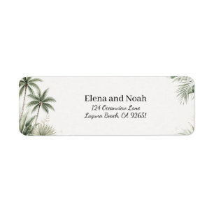 Watercolor Palm Tree Wedding Return Address