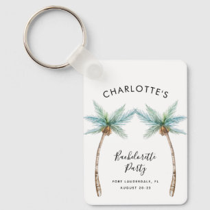 Watercolor Palm Trees Bachelorette Party Swag Key Ring