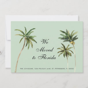 Watercolor Palm Trees Change of Address Card