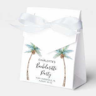 Watercolor Palm Trees Coastal Bachelorette Party Favour Box