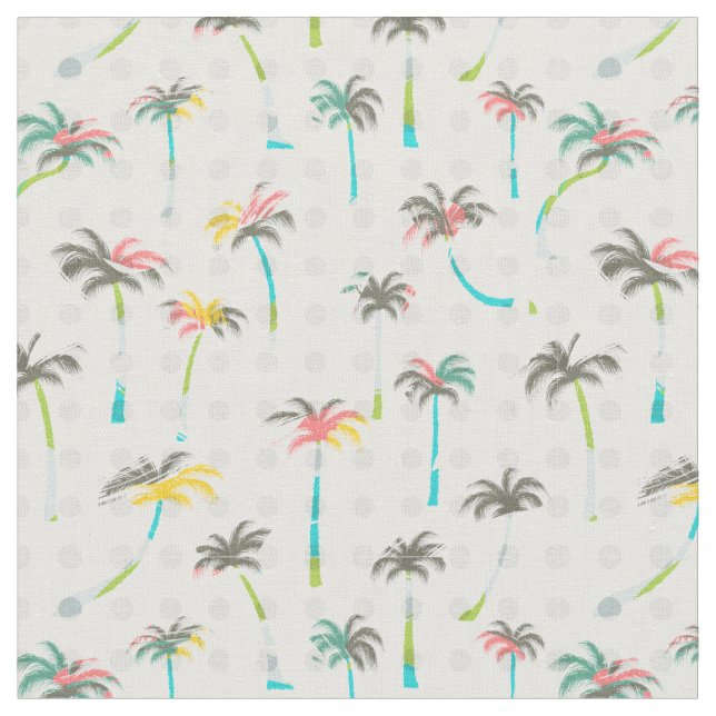 Watercolor Palm Trees Fabric (Close Up)