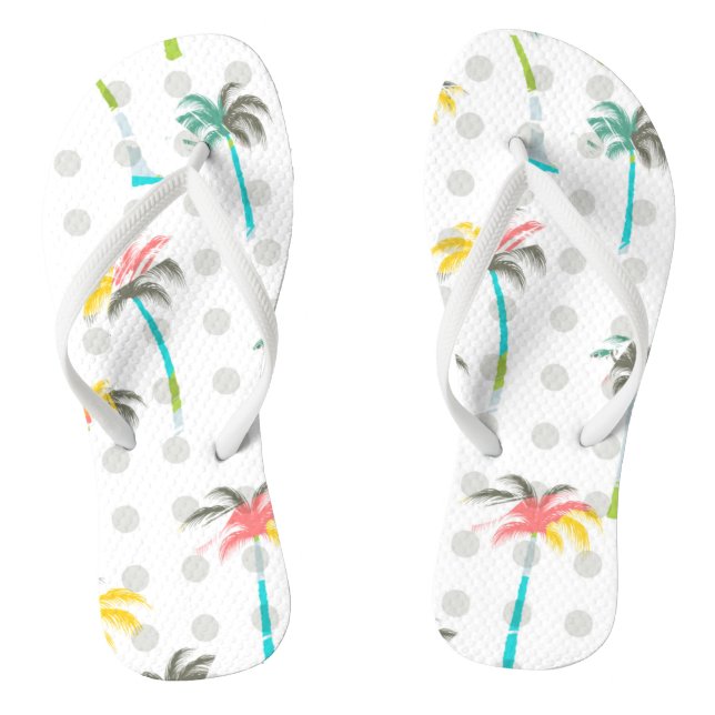 Watercolor Palm Trees Flip Flops (Footbed)