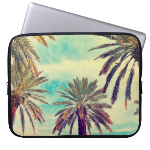 Watercolor palm trees in sunny day laptop sleeve
