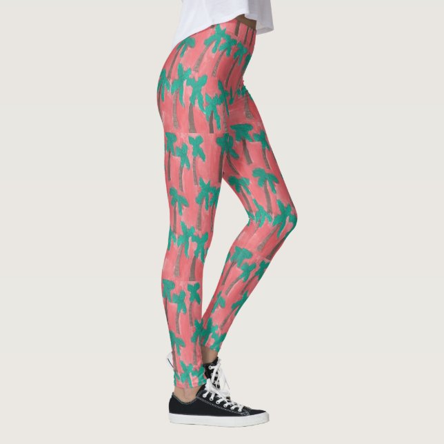 Watercolor Palm Trees Leggings (Right)