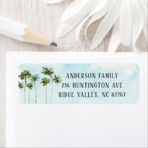 Watercolor Palm Trees New Address Label