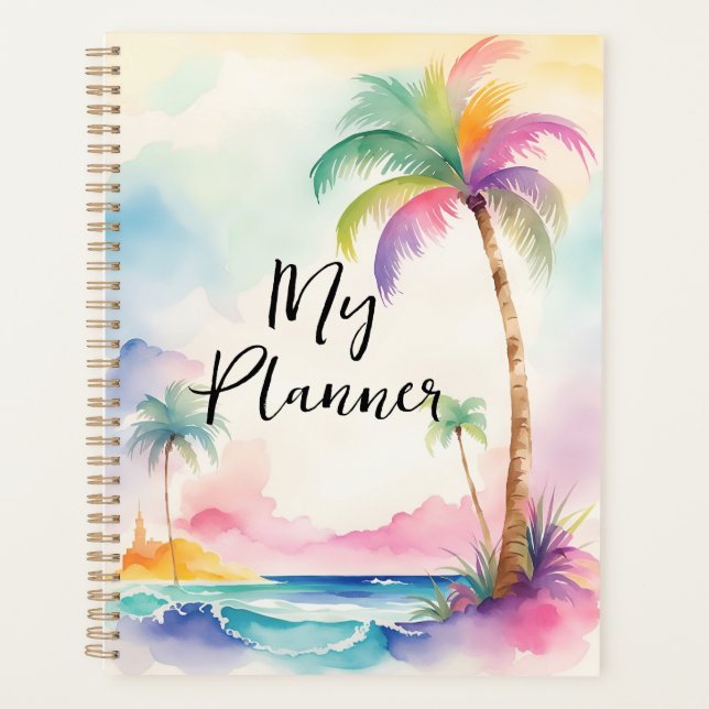 Watercolor Palm Trees  Planner (Front)