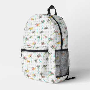 Watercolor Palm Trees Printed Backpack