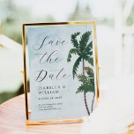 Watercolor Palm Trees Save The Date<br><div class="desc">Minimalist watercolor palm trees save the date card. Customisable!</div>