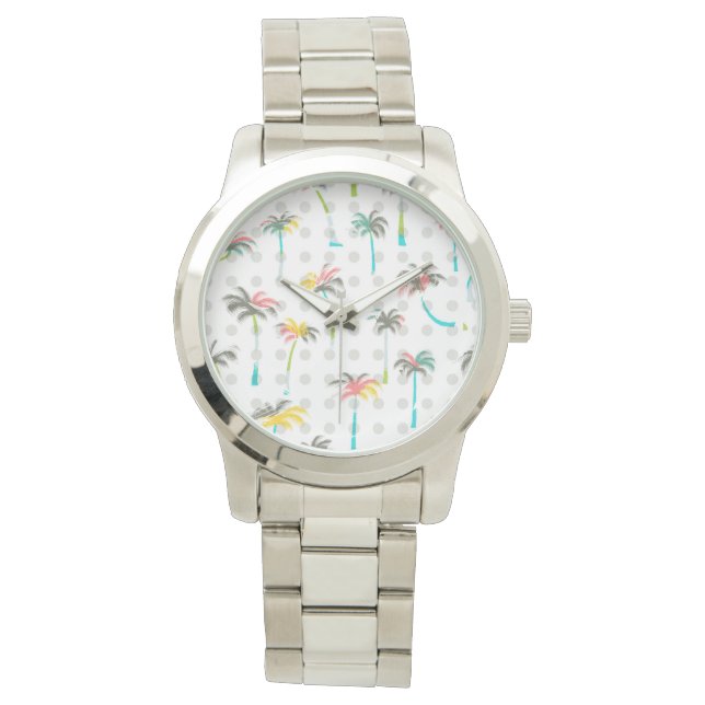 Watercolor Palm Trees Watch (Front)