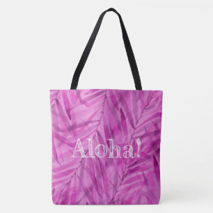 Watercolor Palms Hawaiian Tropical Reversible Tote Bag