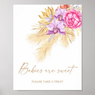 Watercolor pampas grass - babies are sweet poster