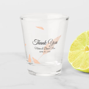 Watercolor Pampas Leaf Silhouette Wedding Shot Glass