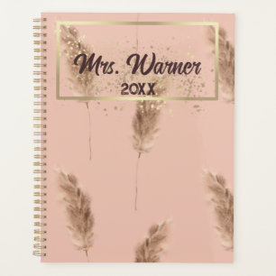 Watercolor Pampas Personalised Teacher Gift   Planner