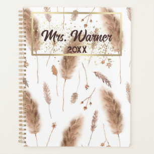 Watercolor Pampas Personalized Teacher Gift   Plan Planner
