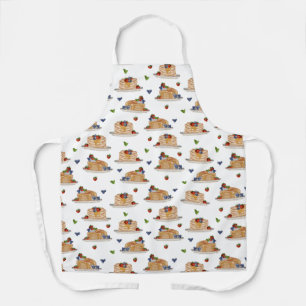 Watercolor Pancakes Berries Breakfast Brunch  Apron