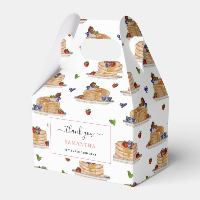 Watercolor Pancakes Berries Breakfast Brunch  Favour Box (Front Side)