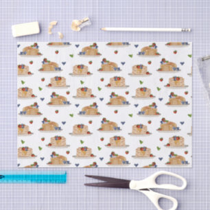 Watercolor Pancakes Berries Breakfast Brunch  Tissue Paper