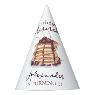 Watercolor Pancakes Birthday Party Hat