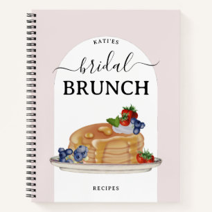 Watercolor Pancakes Bridal Shower Brunch Recipe Notebook