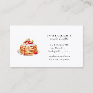 Watercolor pancakes business card