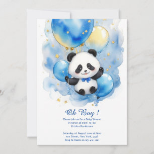 Watercolor Panda Baby Shower Invitation
