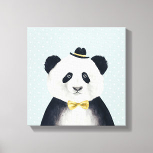 Watercolor Panda Bear Canvas Print