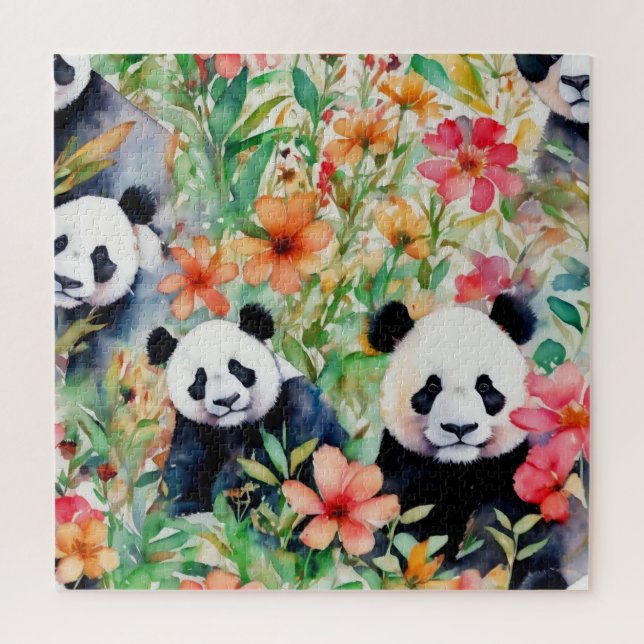 Watercolor Panda Bear Jigsaw Puzzle (Vertical)