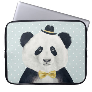 Watercolor Panda Bear Laptop Sleeve