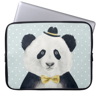Watercolor Panda Bear Laptop Sleeve