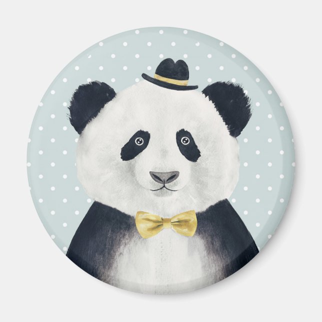 Watercolor Panda Bear Magnet (Front)
