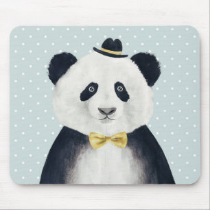 Watercolor Panda Bear Mouse Mat