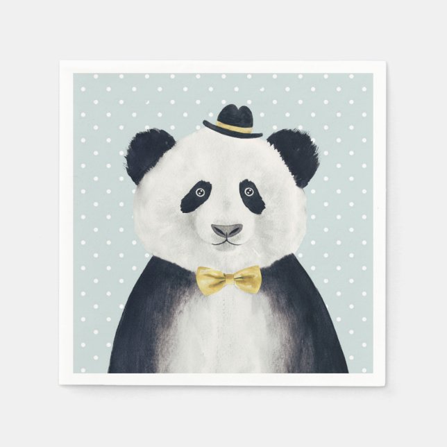Watercolor Panda Bear Napkin (Front)