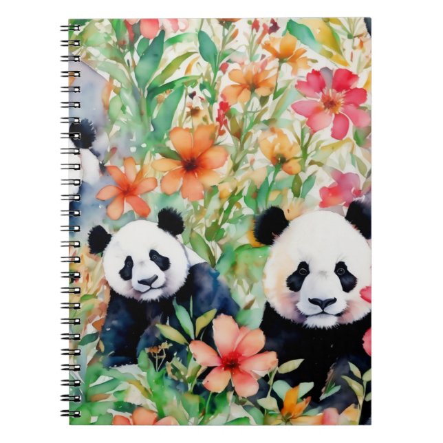 Watercolor Panda Bear Notebook (Front)