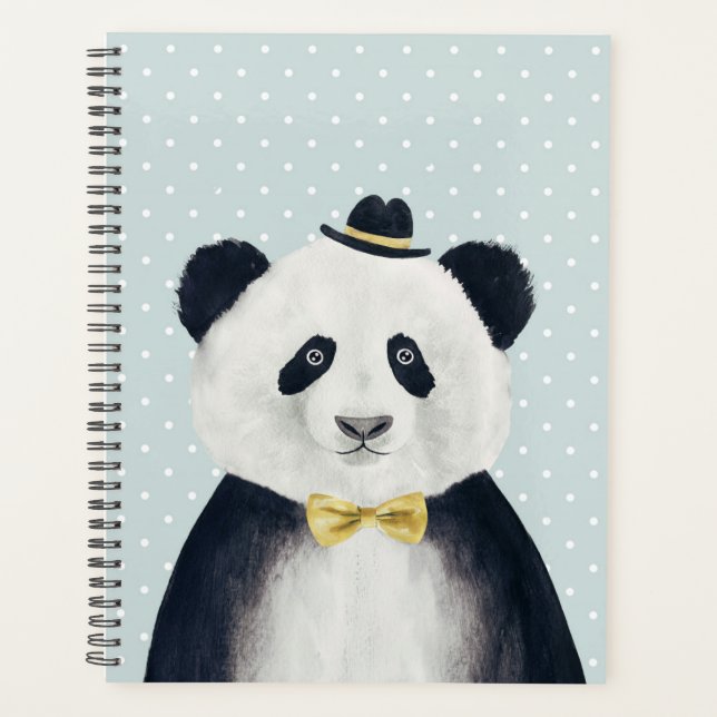 Watercolor Panda Bear Planner (Front)