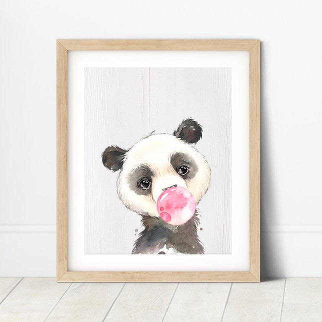 Watercolor Panda Bubble Nursery Art Print (Creator Uploaded)
