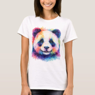 Watercolor Panda T-Shirt - Black & White