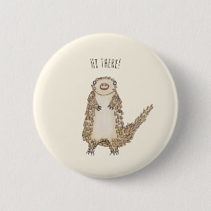 Watercolor Pangolin Illustration 6 Cm Round Badge