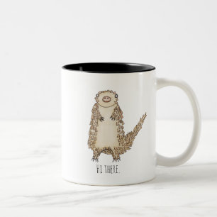 Watercolor Pangolin Illustration Two-Tone Coffee Mug